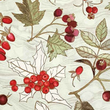 Christmas Berries and Hips Italian Print Paper ~ Tassotti Italy